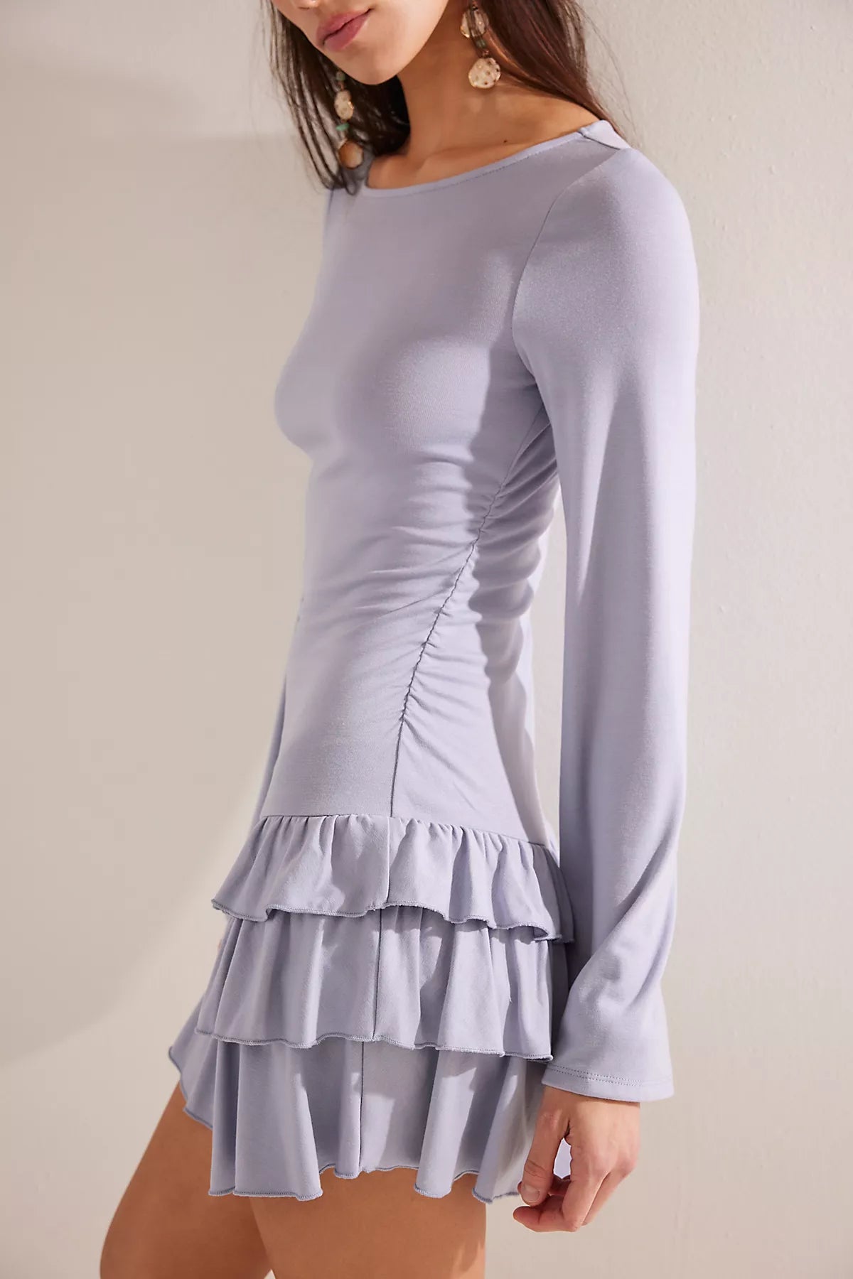 Good Feels Ruffle Long-Sleeve Mini Dress