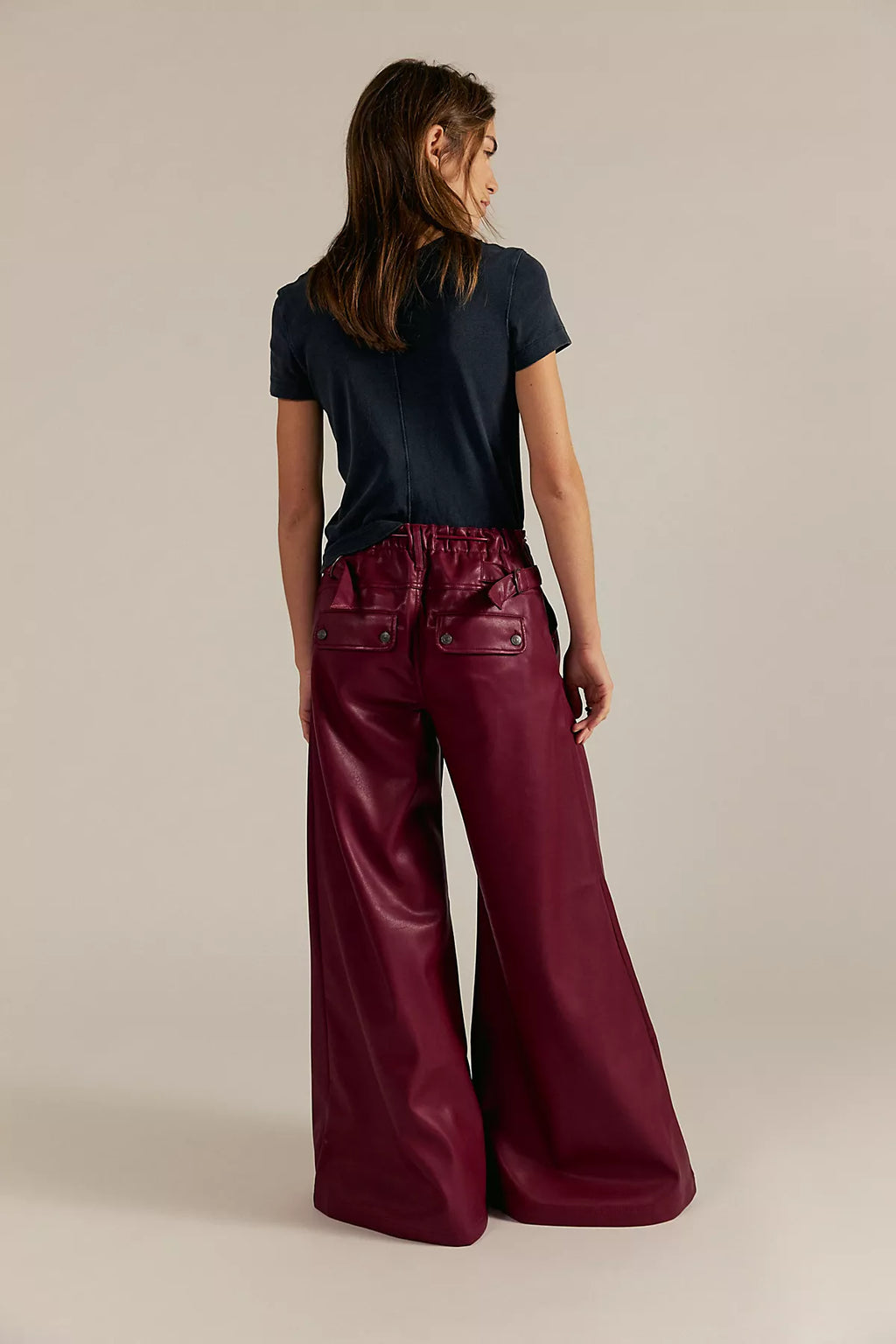 Julien Wide Leg Vegan Leather Pants