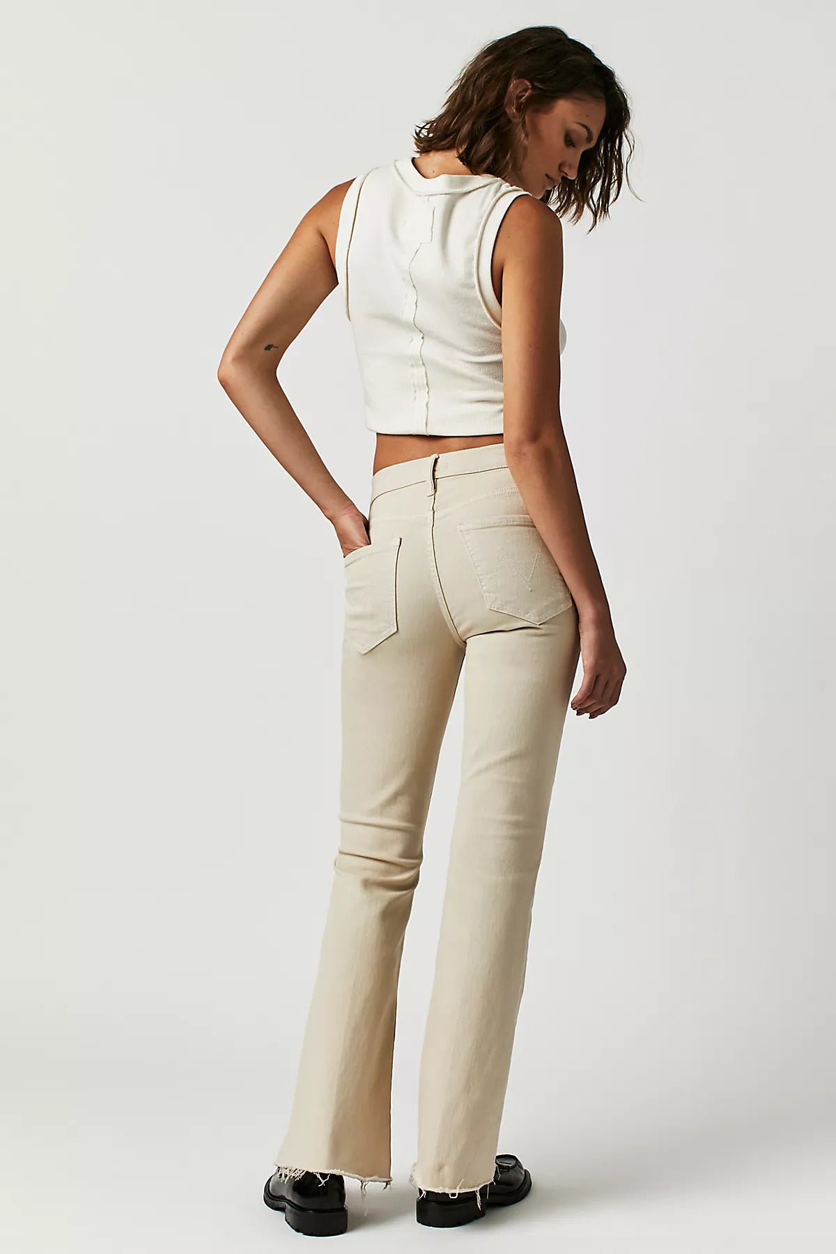 MOTHER The Weekender Frayed Flare Jeans