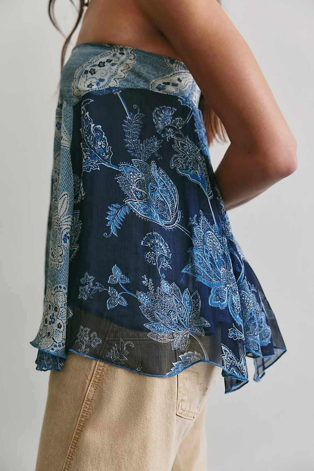 Cleo Mixed Print Tube Top