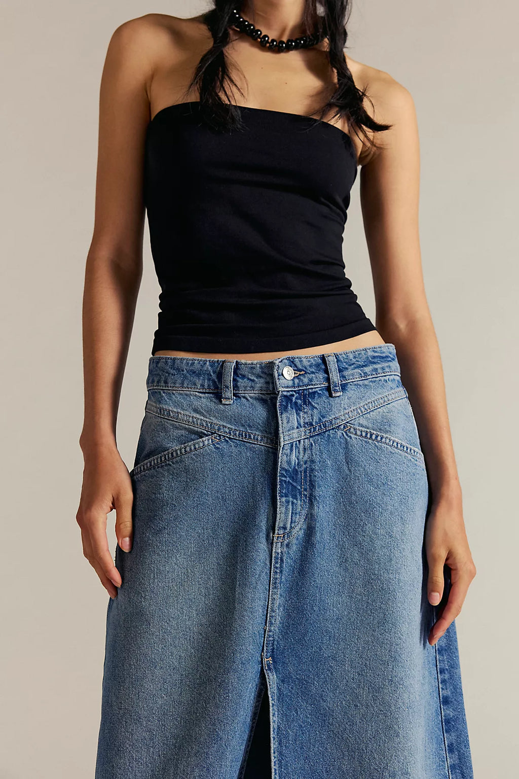 We The Free Come As You Are Denim Maxi Skirt