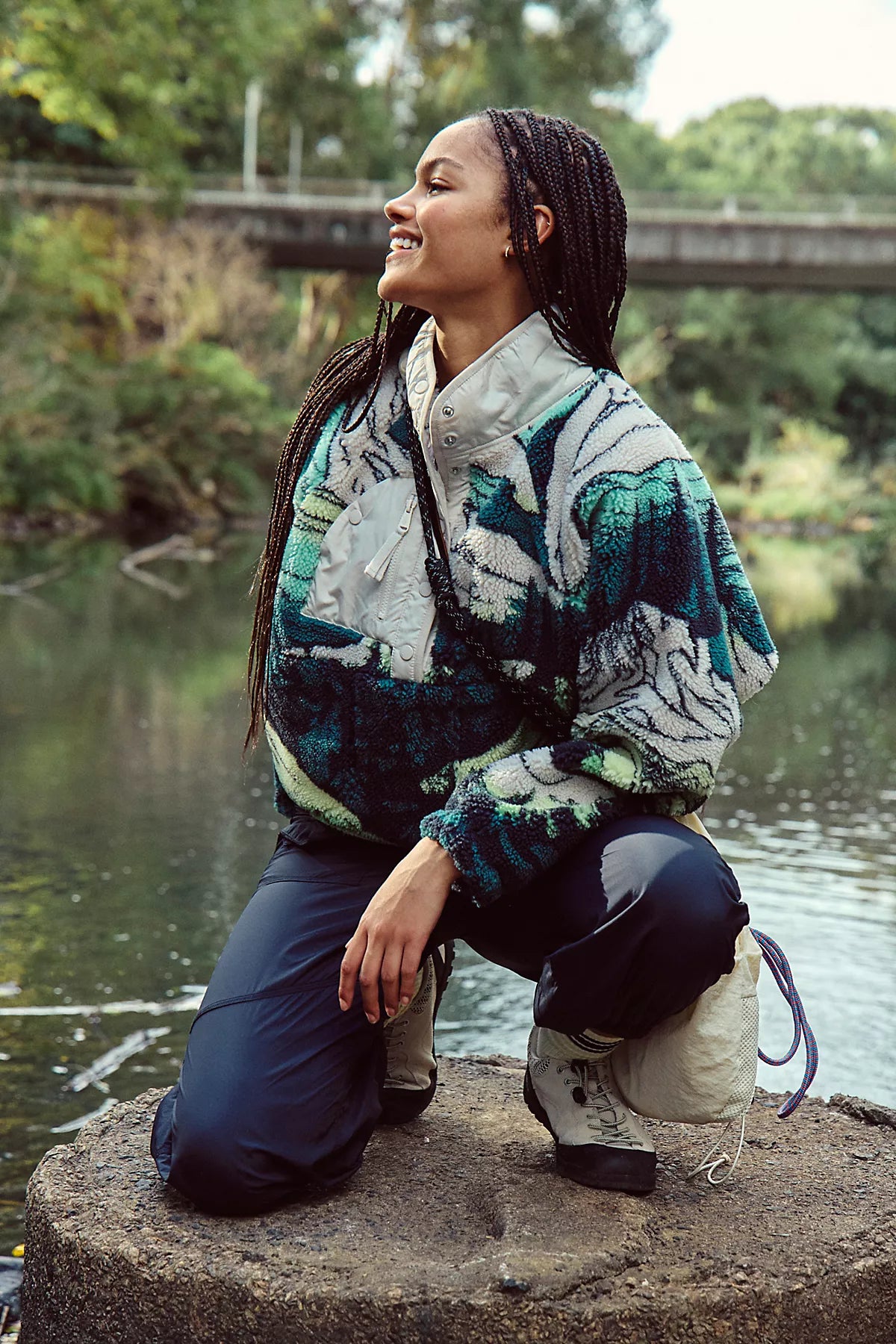 Hit The Slopes Printed Fleece Pullover