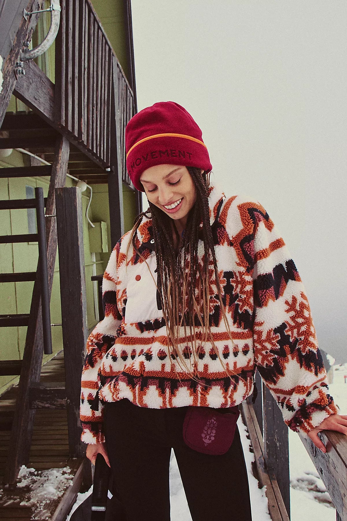 Hit The Slopes Printed Fleece Pullover
