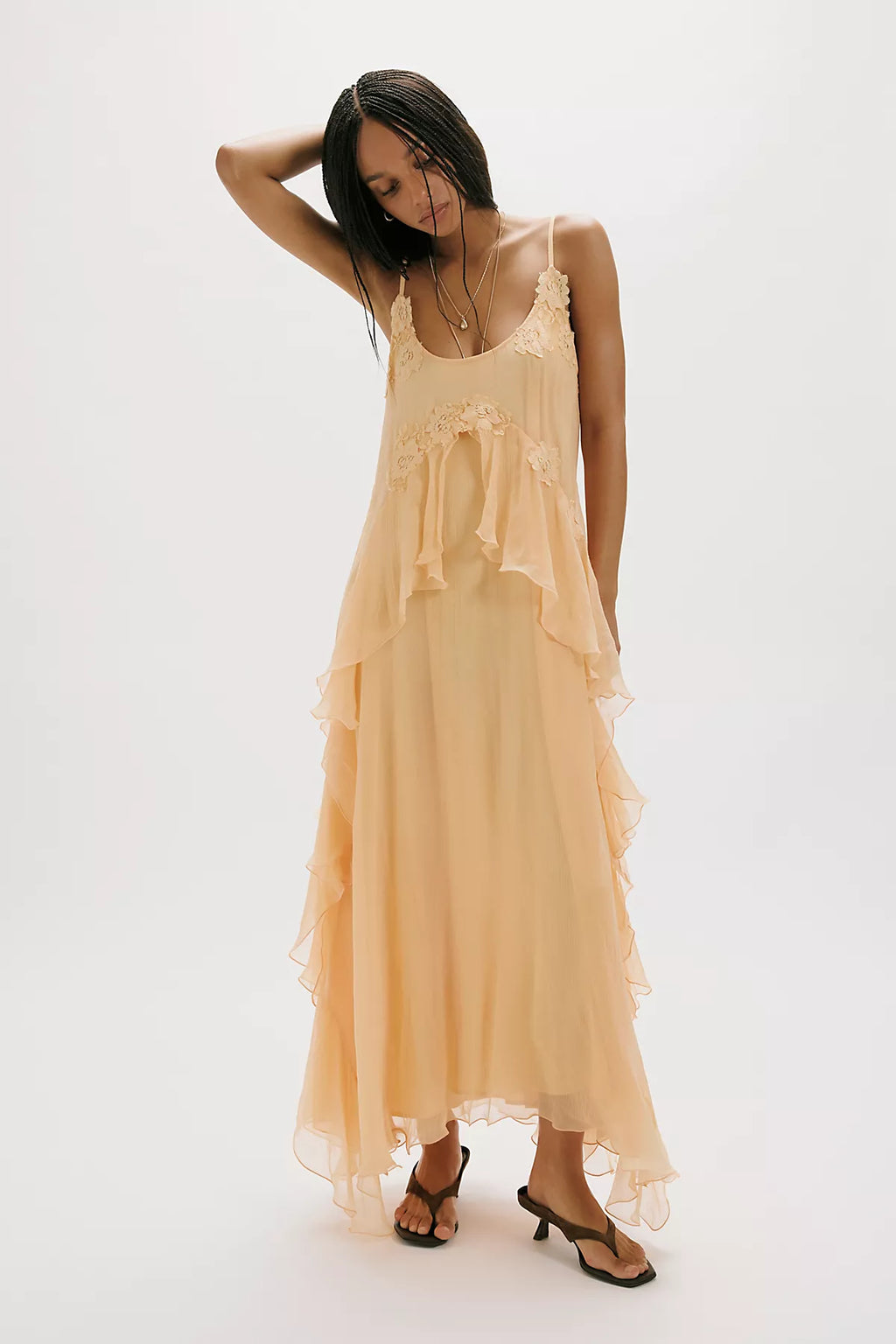 Nigel Preston Floating Angel Chiffon Maxi Dress