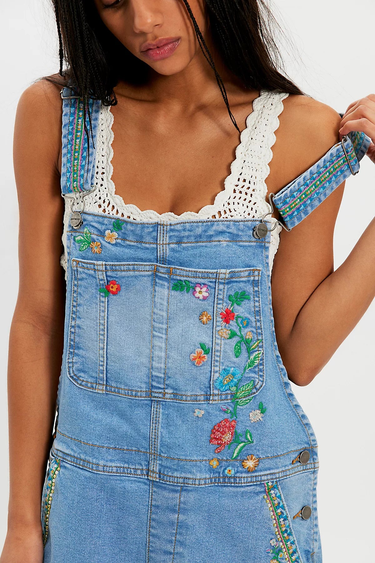 Driftwood Embroidered Shortalls