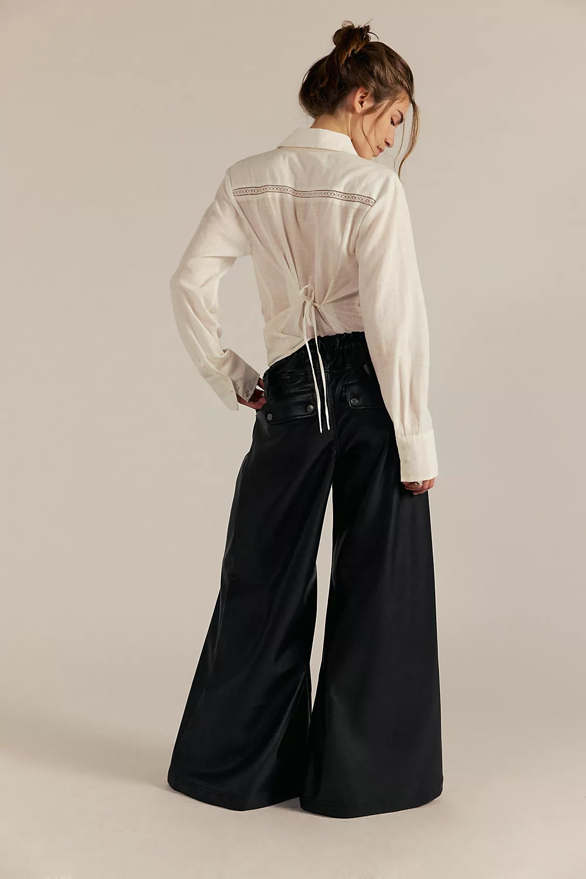 Julien Wide Leg Vegan Leather Pants