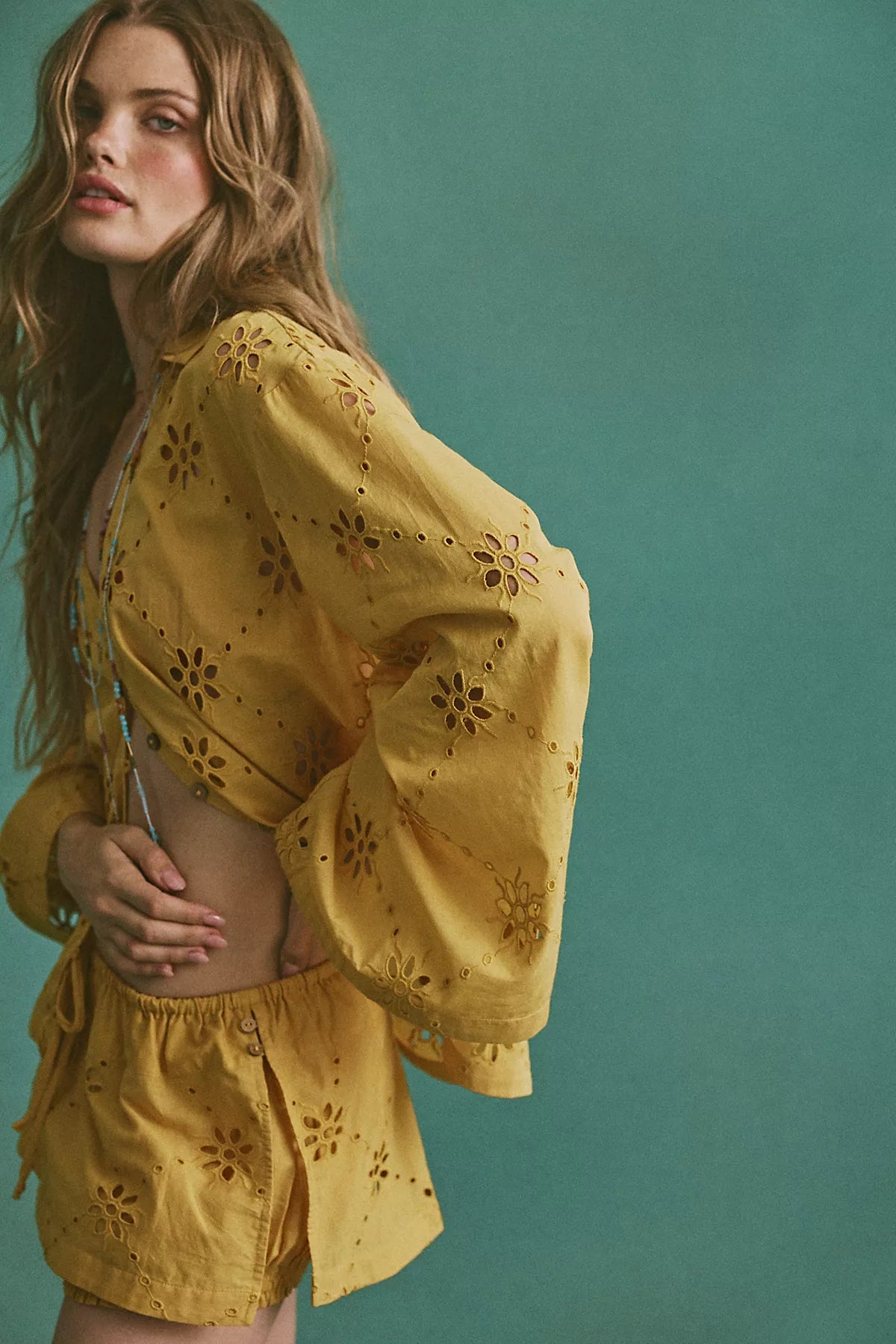 Matthew Williamson x Free People Mesquida Broderie Anglais Button Down