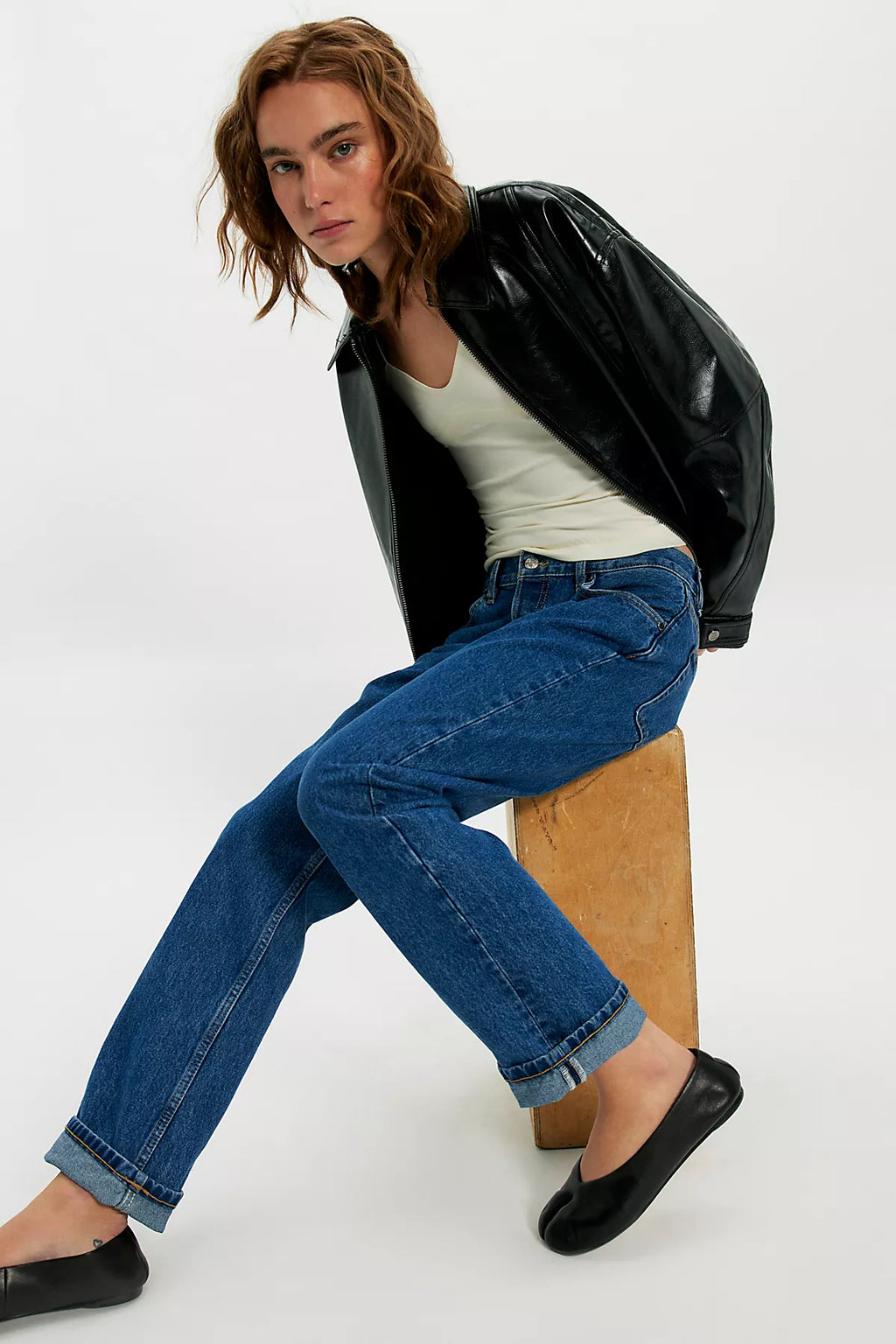EB Denim Ariel Mid-Rise Wedgie Jeans