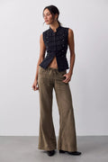 Break The Ice Linen Slouch Flare Pants