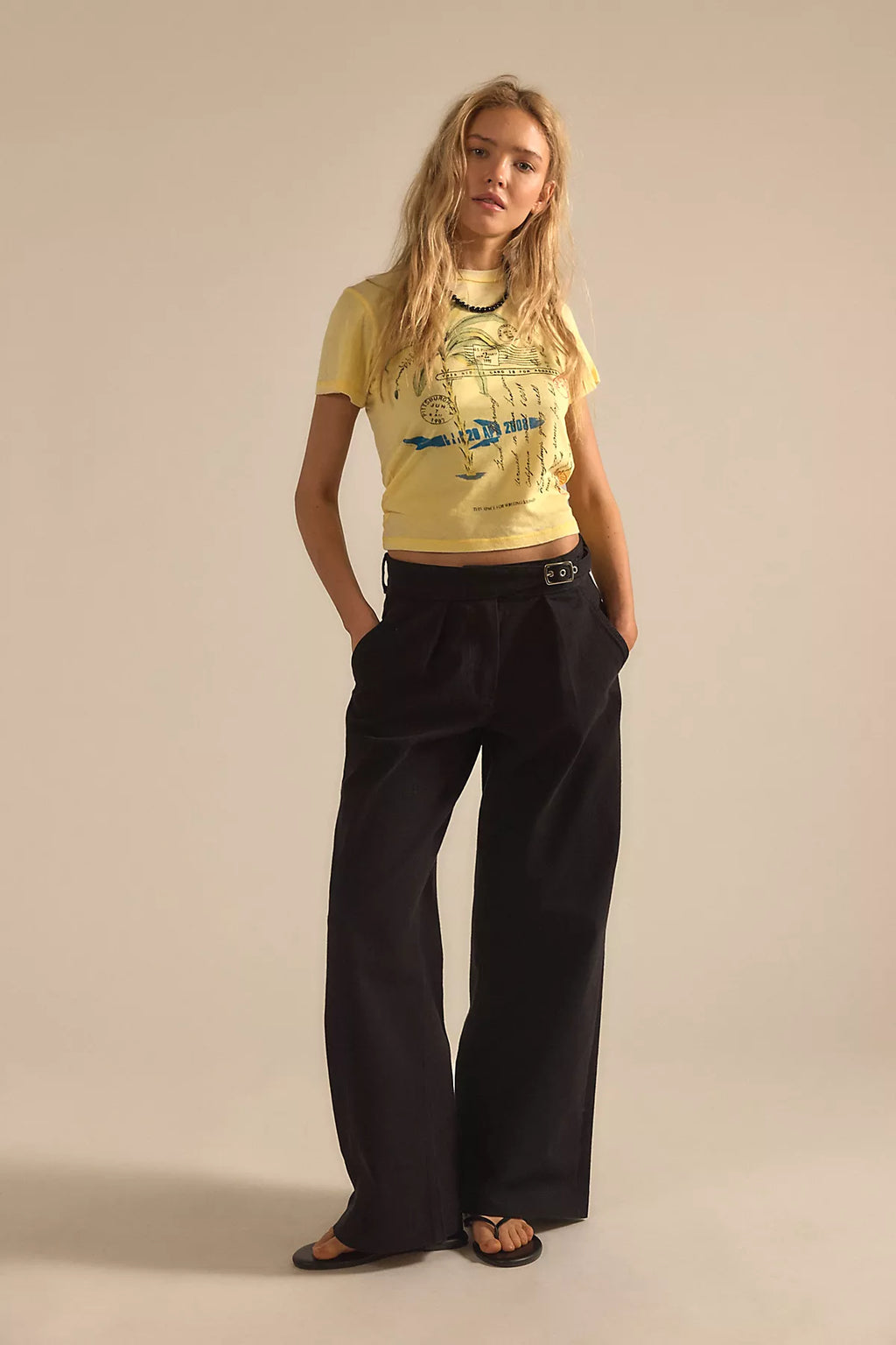 Buckle Up Wide-Leg Trousers