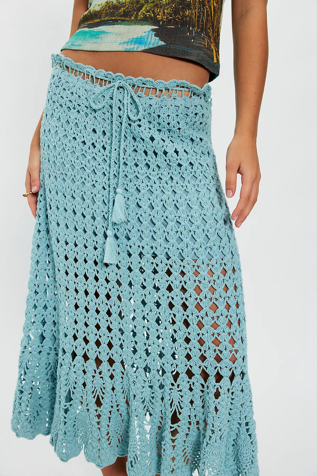 Isle Of Rhodes Crochet Midi Skirt