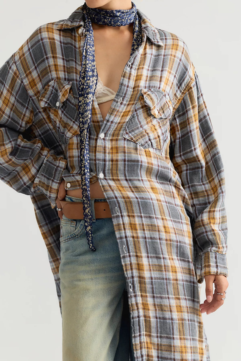 Llea Blue Two Pocket Maxi Top