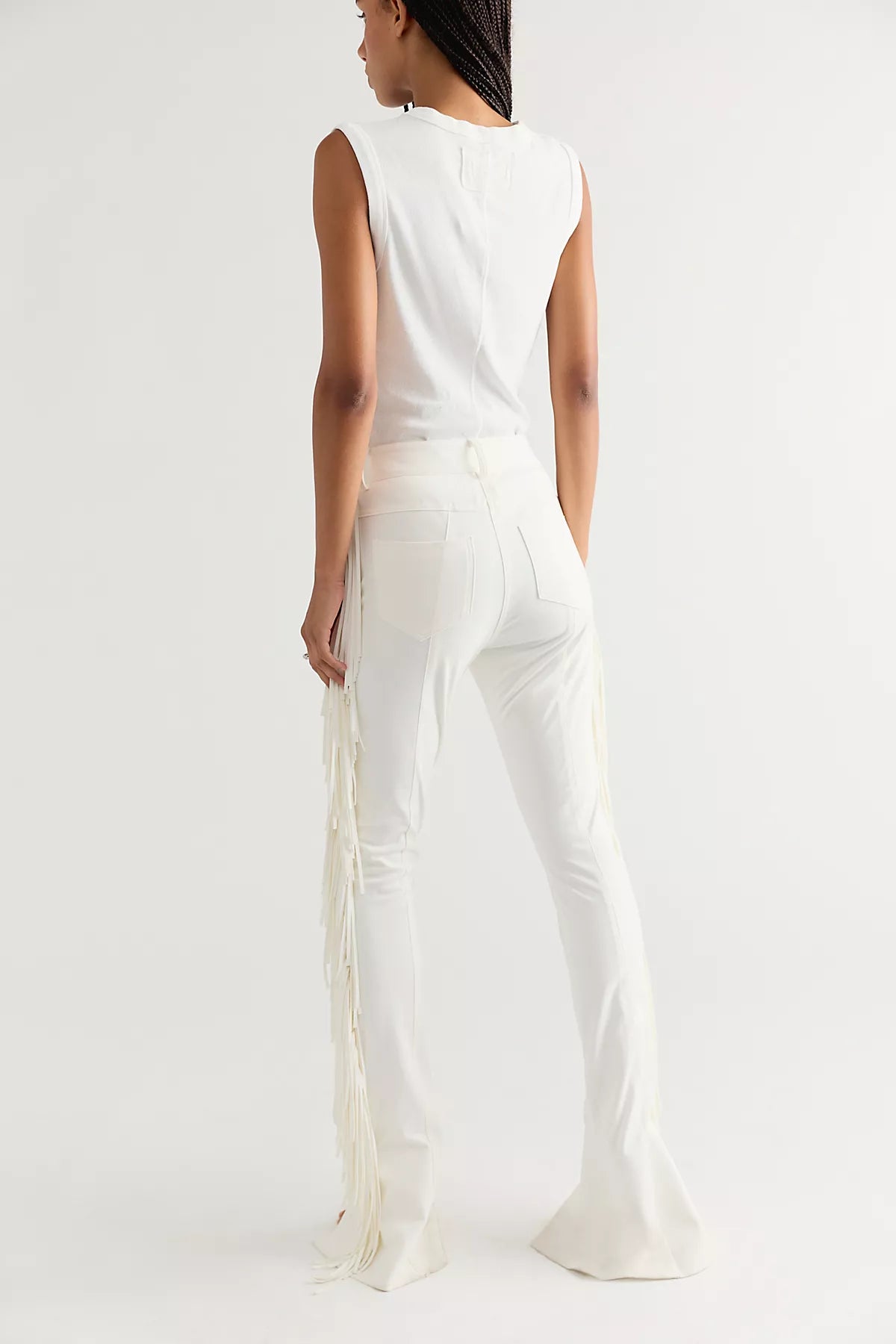 Norma Kamali Fringe Spat Slim Pants