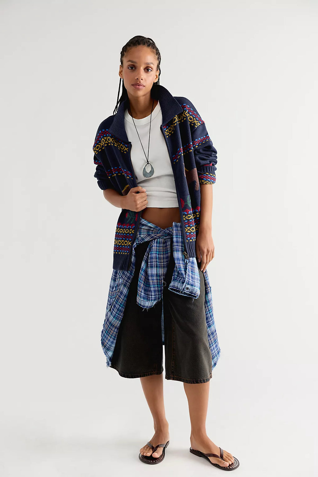 Found Isles Knit Zip-Up