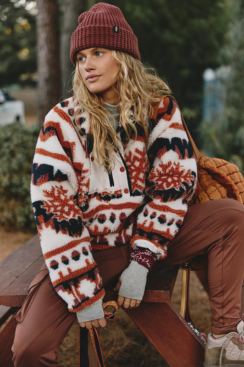 Hit The Slopes Printed Fleece Pullover