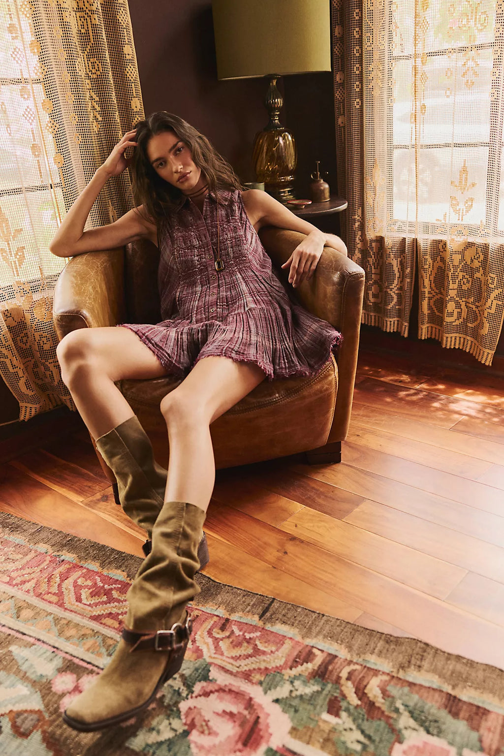 Off Beat Plaid Romper