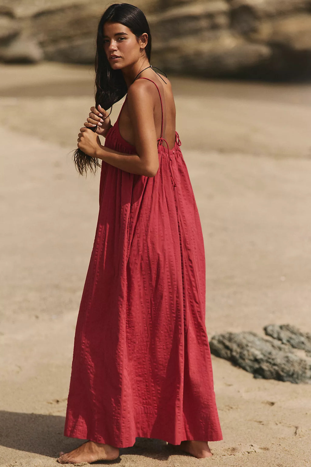 Marisol Textured Cotton Maxi Dress