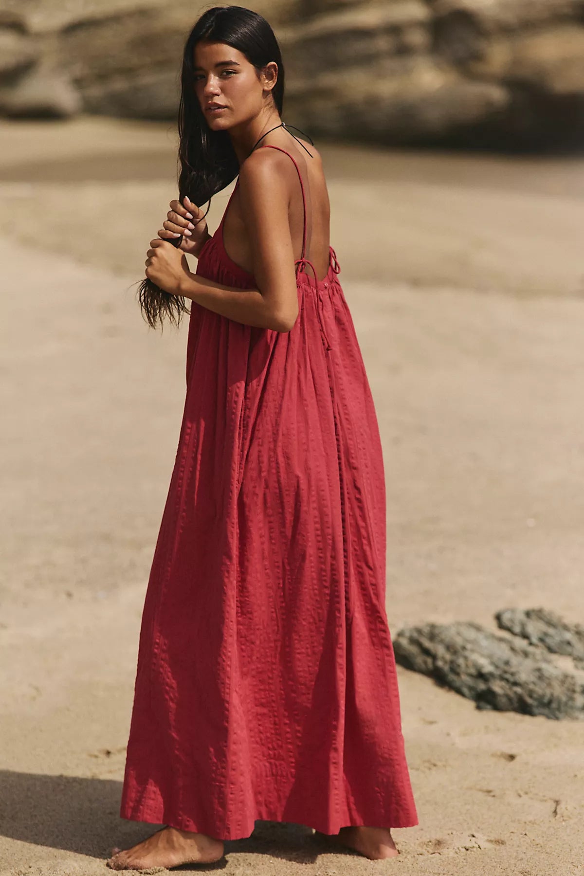 Marisol Textured Cotton Maxi Dress