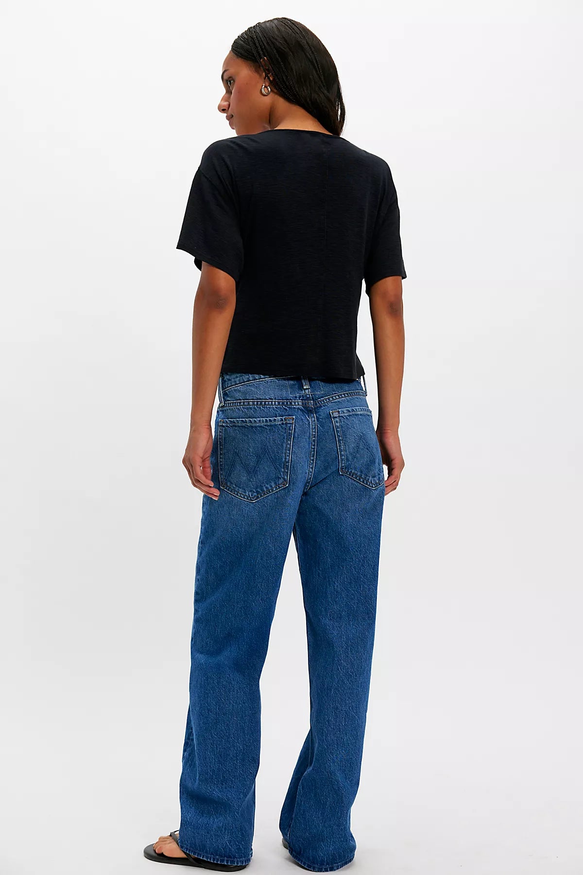 MOTHER The Dodger Button Flood Jeans
